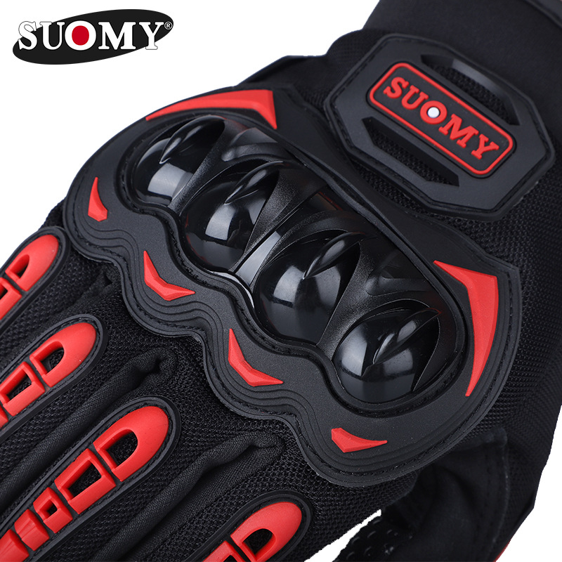 Guantes de motocicleta para hombre, carcasa protectora de dedo completo, pantalla táctil anticaída, equipo todoterreno transpirable, guantes de montar para todas las estaciones