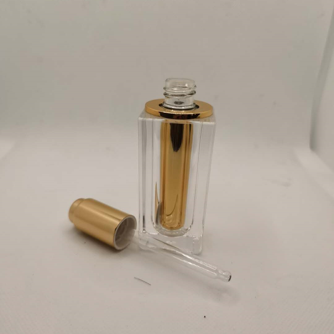 15ml 30ml 50ml直角方形亚克力滴管瓶 精油瓶玻璃滴管瓶