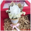Leather paper white rose (without gift box)