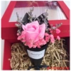 Black card paper pink rose (no gift box)