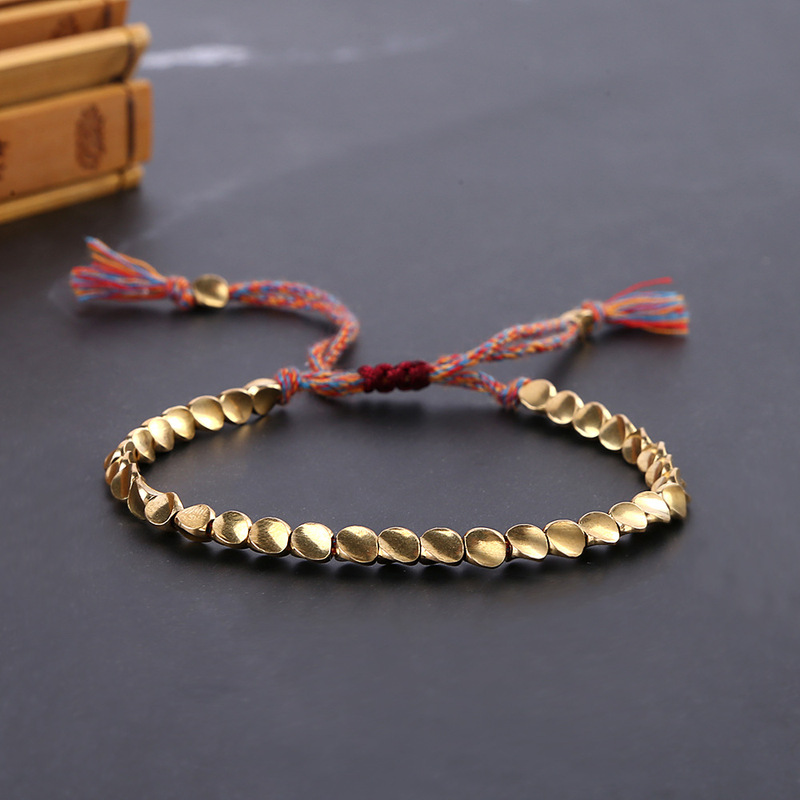 Wound Woven Bracelet Women's Fashion High-end Gift Drawable Shaped Copper Beads Tassel Woven Bracelet Wound Woven Bracelet Women's Fashion High-end Gift Drawable Shaped Copper Beads Tassel Woven Bracelet