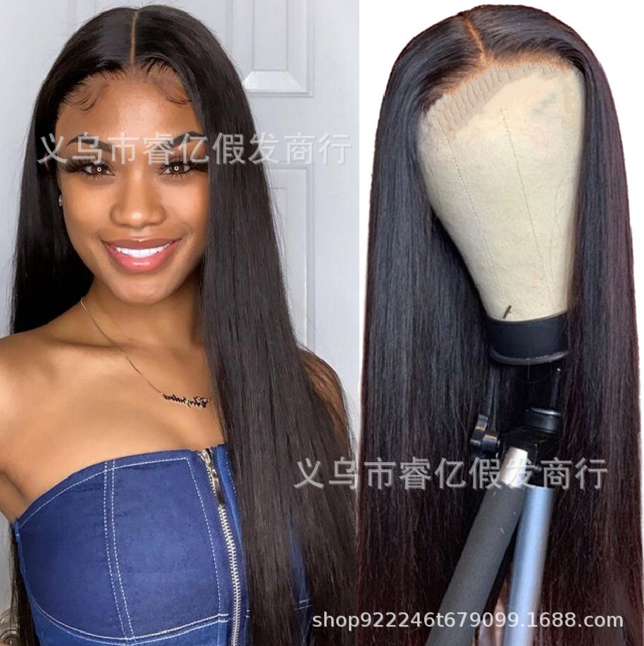 2023 new European and American wigs divided into black long straight multi-color wigs wholesale factory direct size can be used for hair