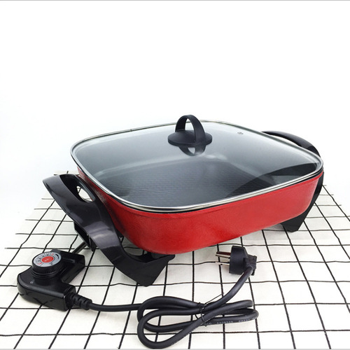Korean-style multifunctional square pot electric hot pot home electric cooking pot student dormitory pot integrated pot large capacity electric hot pot