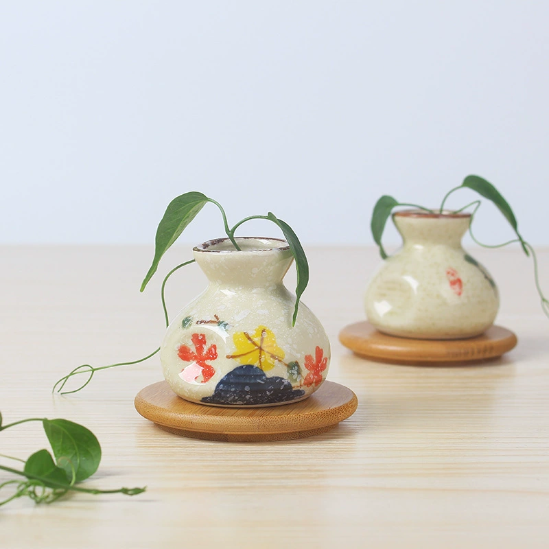 Underglaze color hand -painted Japanese -style cloth bag toothpick desktop hydrophilic flower insert hotel restaurant cooking dry curling