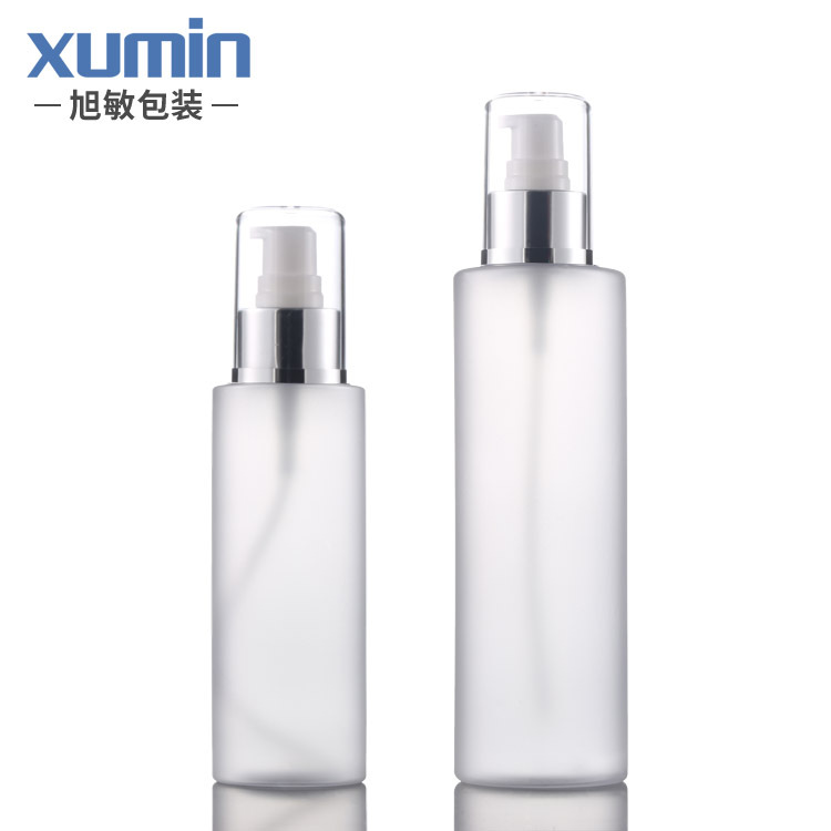 En stock al por mayor 100ml de plástico esmerilado PET presionando botella de loción 200ml cosmético portátil sub-embalaje botella vacía