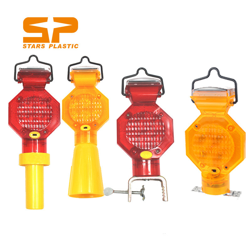 Solar Roadblock Lights for Warning, Led Warning Lights, Traffic Warning Lights, Plum Blossom Lights to Prevent Rear-End Collisions
