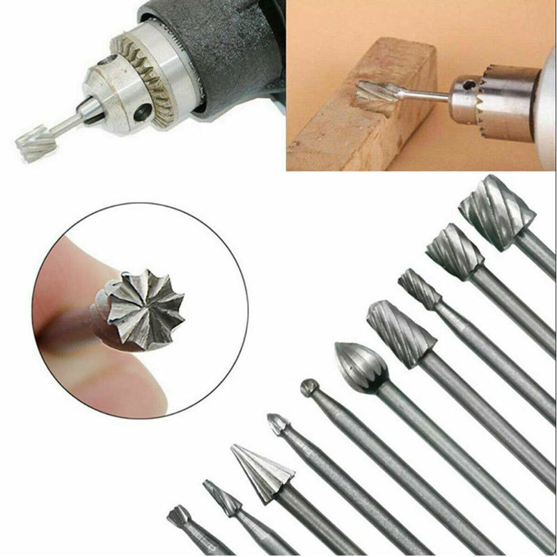 20PC de acero de alta velocidad de carpintería archivo rotativo carpintería fresadora talla de madera de acero de alta velocidad carpintería pequeño archivo rotativo