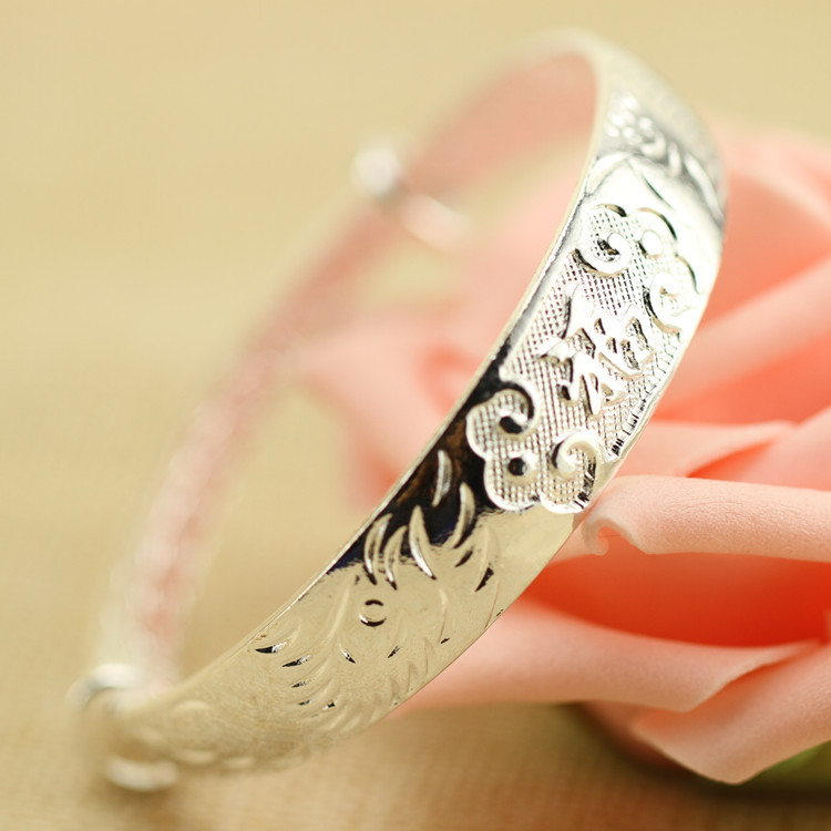 12 중간 와이드 축복 단어 푸시 풀 팔찌