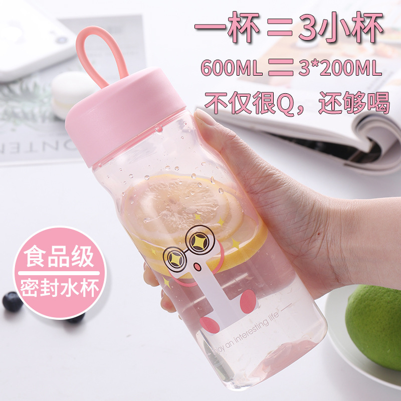 Outdoor sports water cup creative take-away cup plastic with lid portable simple large capacity Student Cup wholesale