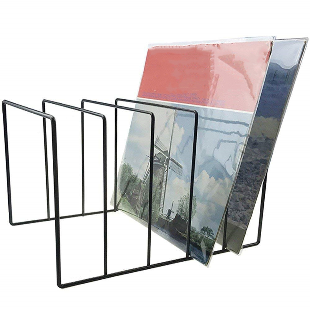 黑胶唱片架子 铁艺整理架收纳专辑陈列简易展示架 时尚桌面CD架子