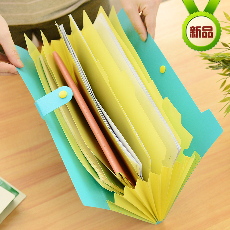 8 en la carpeta carpeta A4 carpeta bolsa de almacenamiento de oficina carpeta de almacenamiento de archivos PP clasificación de papel de prueba bolsa de órgano al por mayor