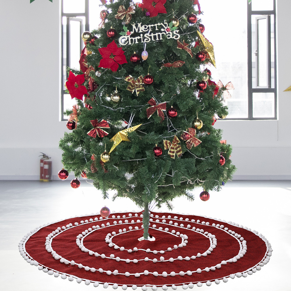Christmas Howe Bei Christmas Decorations White Ball Ring Tree Dress Red Hair Ball Tree Dress Tree Bottom Dress Atmosphere Layout_voghion.com