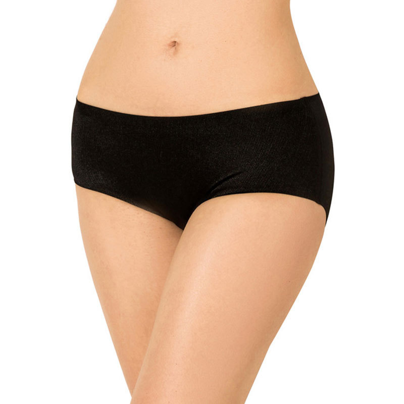 Ropa interior de mujer de talla grande europea y americana al por mayor sexy elástico sin costuras de cintura media boxeadores antibacterianos súper transpirables pantalones cortos de color sólido