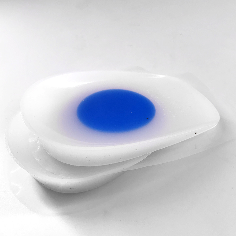 Aumento de la altura interior de la plantilla de silicona de los hombres y las mujeres resistente al desgaste a prueba de golpes descompresión jalea cómodo Q almohadilla elástica del talón de la mitad del tamaño posavasos en forma de U