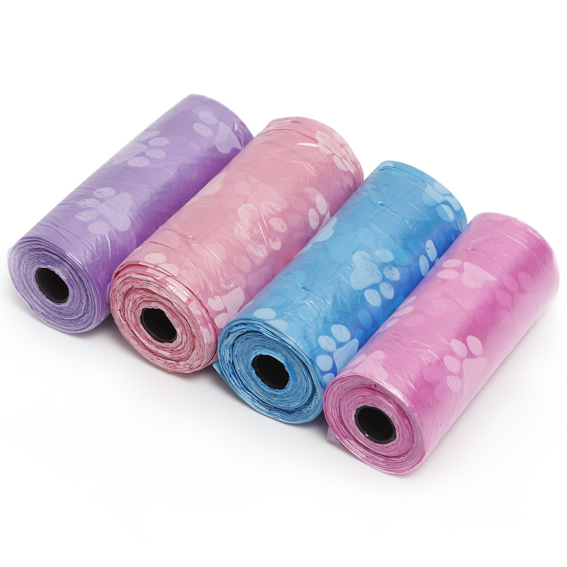 Fábrica al por mayor perro portátil pick-up bolsa impresa mascota bolsa de basura 4 rollos bolsa perro bolsa de basura