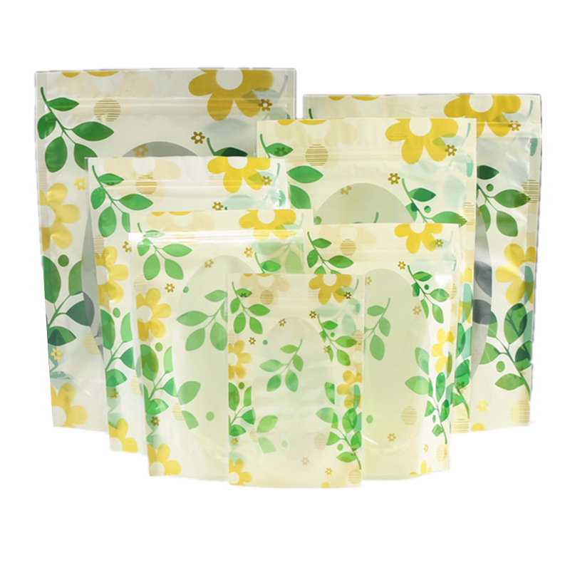 通用食品包装袋绿叶花茶自封袋食品干果花茶茶叶包装袋茶叶包袋子