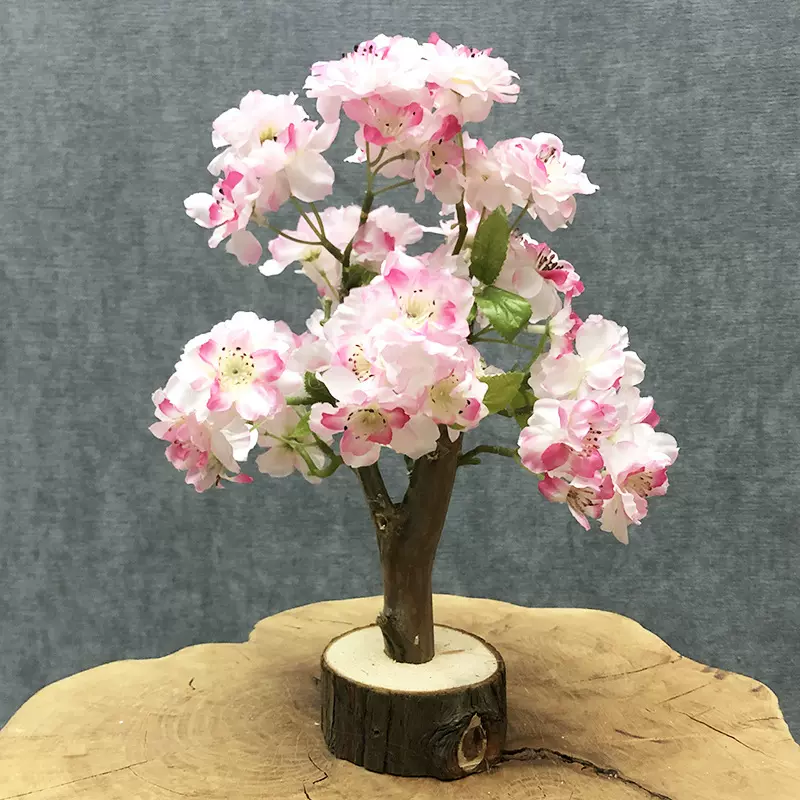 仿真桃花桌面摆件假树粉色樱花树客厅卧室婚礼绿植场地新年装饰