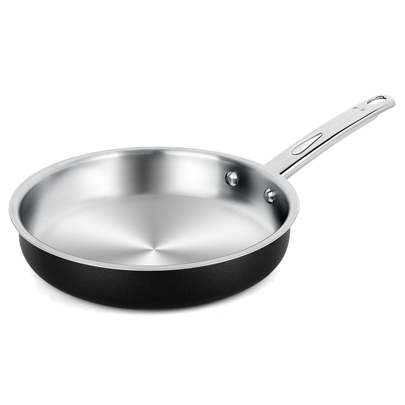 Kangti sartén de titanio puro sartén antiadherente física no recubierto de Bajo aceite menos humo de tres capas de carne compuesta de tortilla de carne