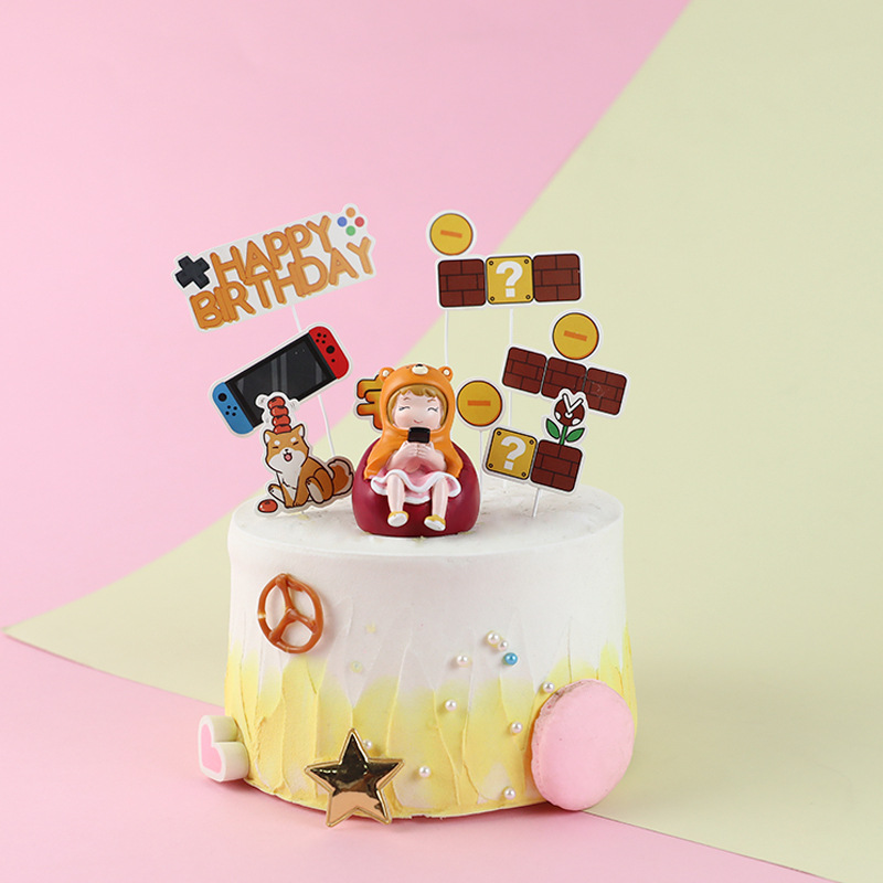 Baking Cake Decoration Sofa Boys Girls Ornaments Birthday Games Mary Plug-in Car Ornaments Dress Up