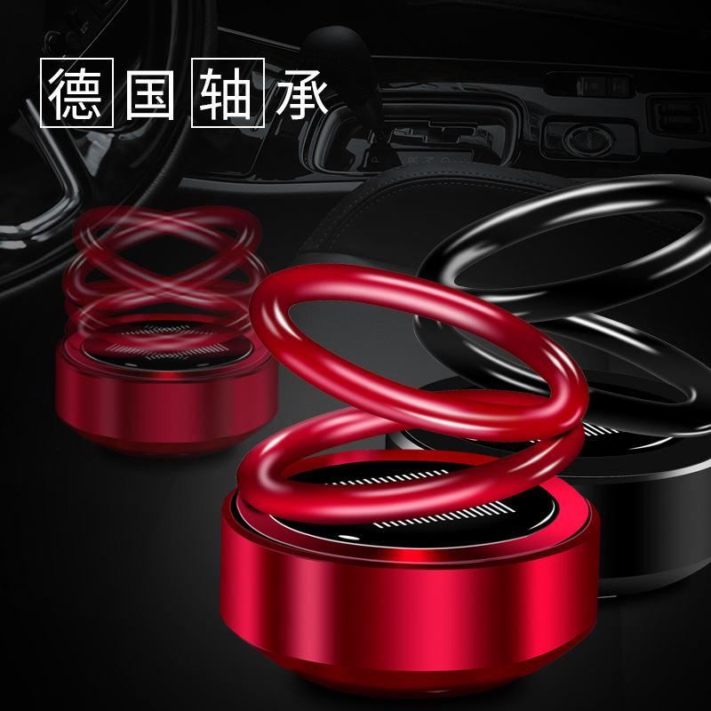 2024 solar suspensión doble anillo giratorio aromaterapia coche platillo volante aromaterapia decoración coche aromaterapia plástico