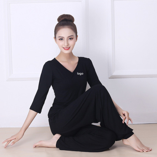 Good-looking yoga clothes suit for women dance practice fitness 2024 new fashion loose yoga beginners modal