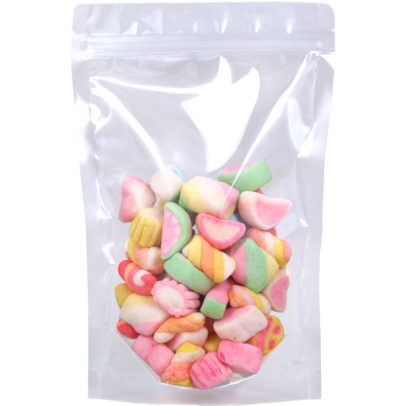 Transparent Self-Standing Zipper Bag for Dried Fruit Snacks, Pepper Food Packaging Bag, Plastic Sealed Bag with Printed Self-Sealing Feature