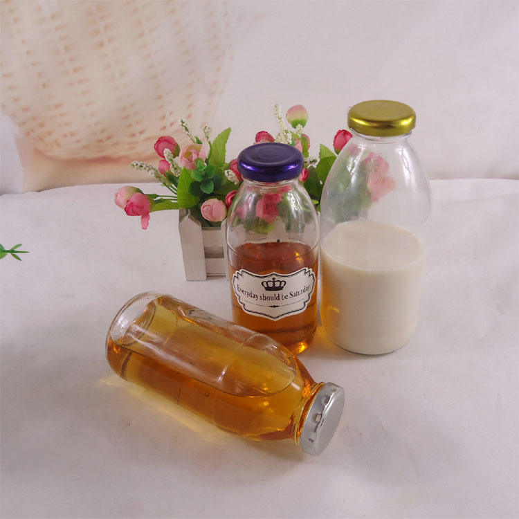 热销冷萃饮料瓶300ml牛乳玻璃瓶酸奶昔柠檬果汁瓶冷泡茶瓶子批发