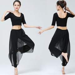 Dance Wear Yoga Wear for Women Spring and Summer Cute and Stylish Chiffon Loose Lantern Pants Dance Rhythm Sports Set