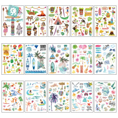 跨境貨源防水汗夏威夷紋身貼 夏日海邊沙灘派對兒童紋身貼 tattoo