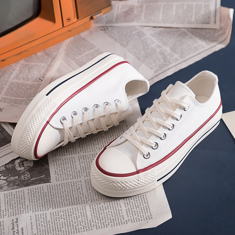 Ruian zapatos vulcanizados zapatos de lona de suela gruesa para mujer 2021 nuevos zapatos de tablero de ins zapatos de estudiante a juego de una sola pieza de entrega