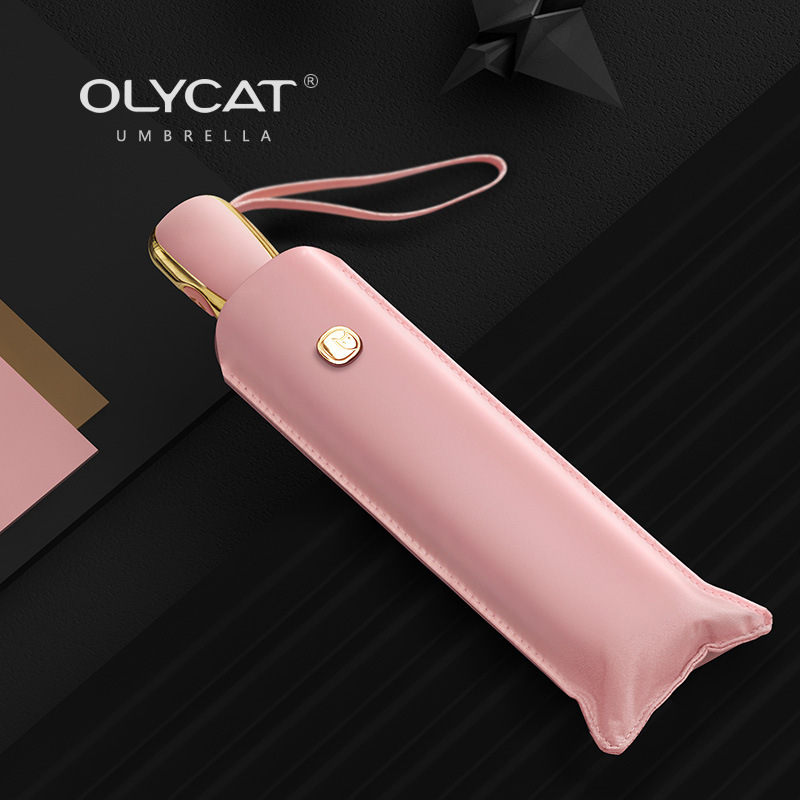 OLYCAT Ouli gato Paraguas automático de doble uso tres plegable protección solar protección UV paraguas solar al por mayor
