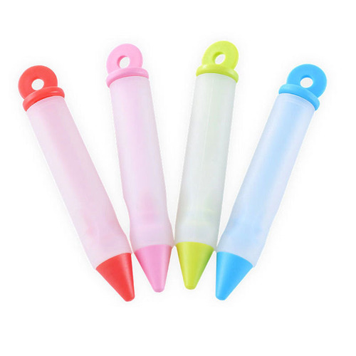 4-head silicone decorating pen set cream cake writing pen baking decoration western food plating jam pen cream gun