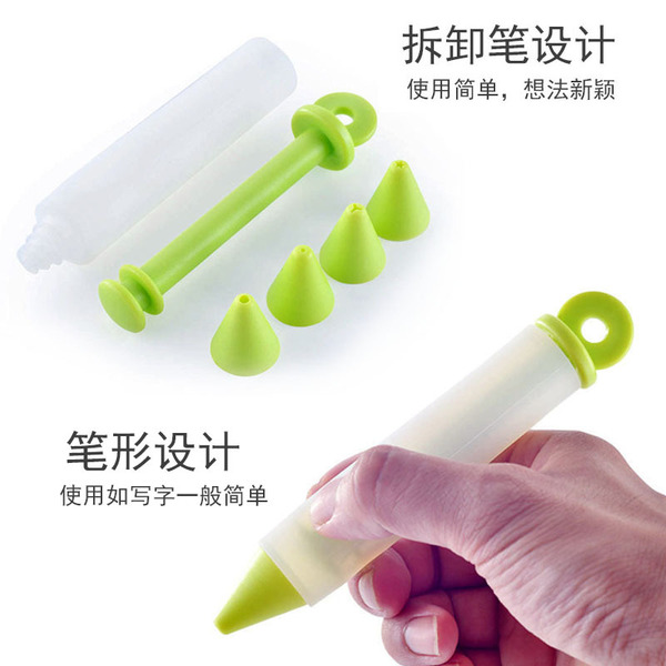 4 -headed silicon glue decorative pen set cream cake writing pen…