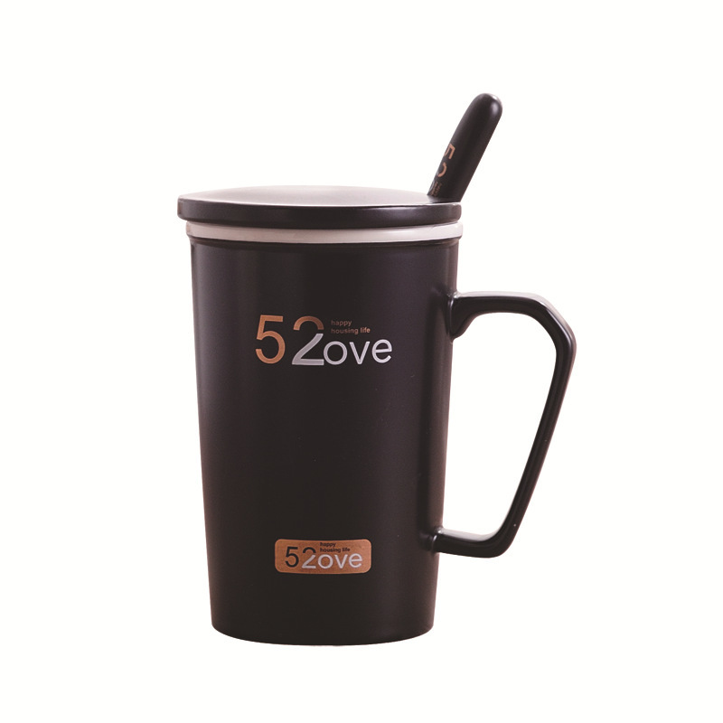 Creativo oro real 520 amor alta taza blanco y negro par simple Oficina leche café