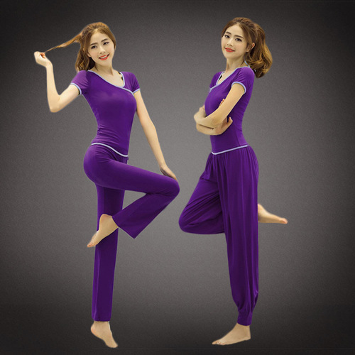 Modal Yoga Wear Suit Women's Summer Slim Temperament Large Size Dance Fashion Sports Loose Fitness Wear