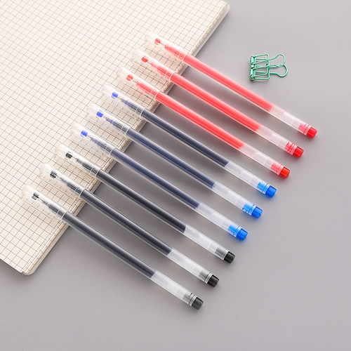 Ju Neng writes large-capacity gel pen, simple student exam brush pen 0.5mm black red blue signature pen