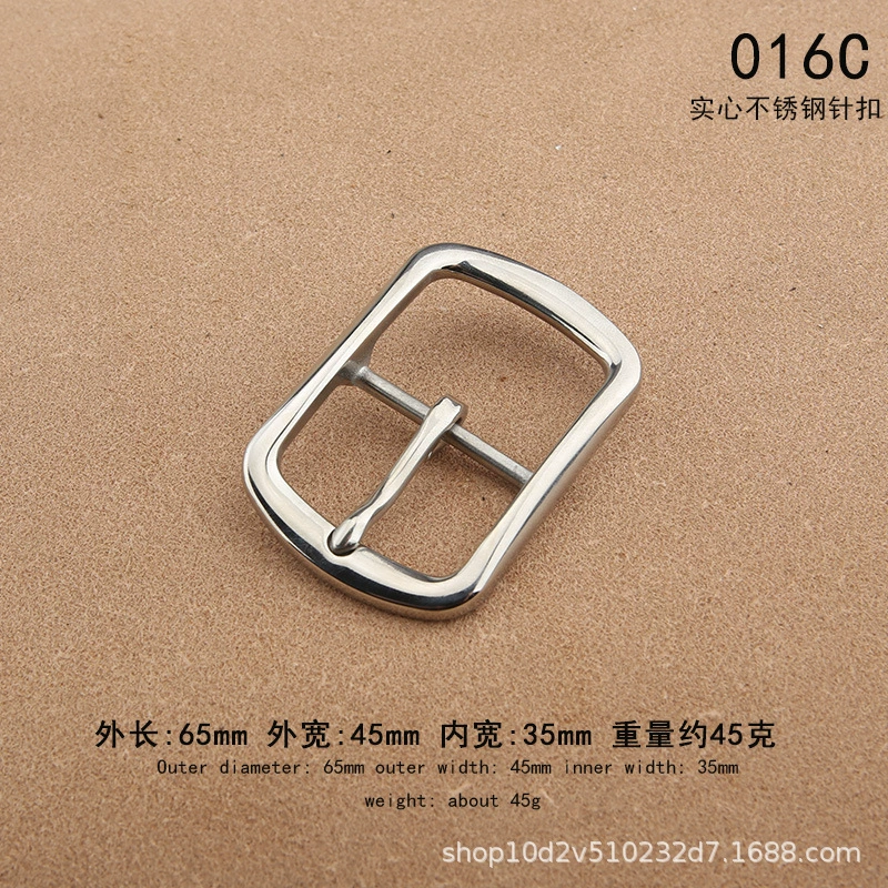 Belt Buckle, Stainless Steel 3.5 cm, Polished Pin Buckle for 3.3–3.4 cm Belts