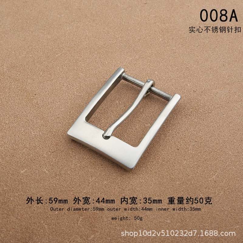 Belt Buckle, Stainless Steel 3.5 cm, Polished Pin Buckle for 3.3–3.4 cm Belts