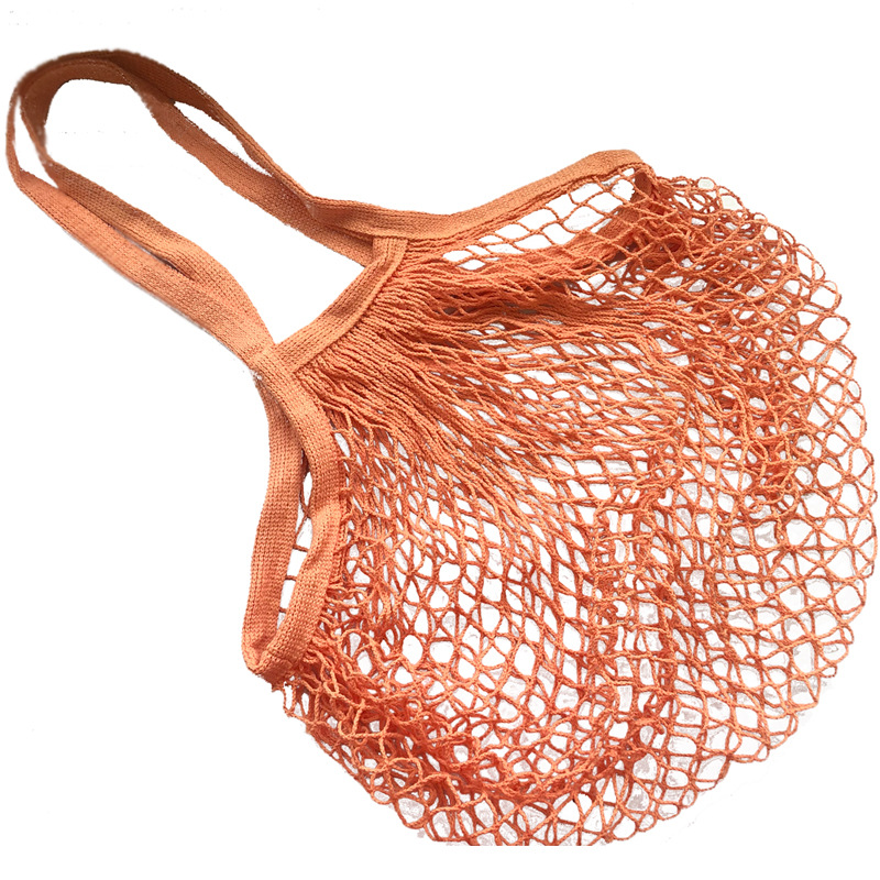 두꺼운 긴 손잡이 오렌지색; 망사 가방