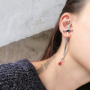 Design red earrings, asymmetrical fashionable sword, internet celebrity, wholesale