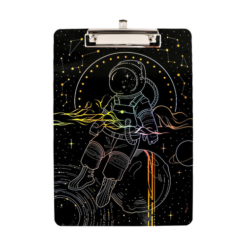 Laser Gold Foil High-Transparency Acrylic Book Board Clip Dream Realm Series Exam Paper Folder Office Supplies