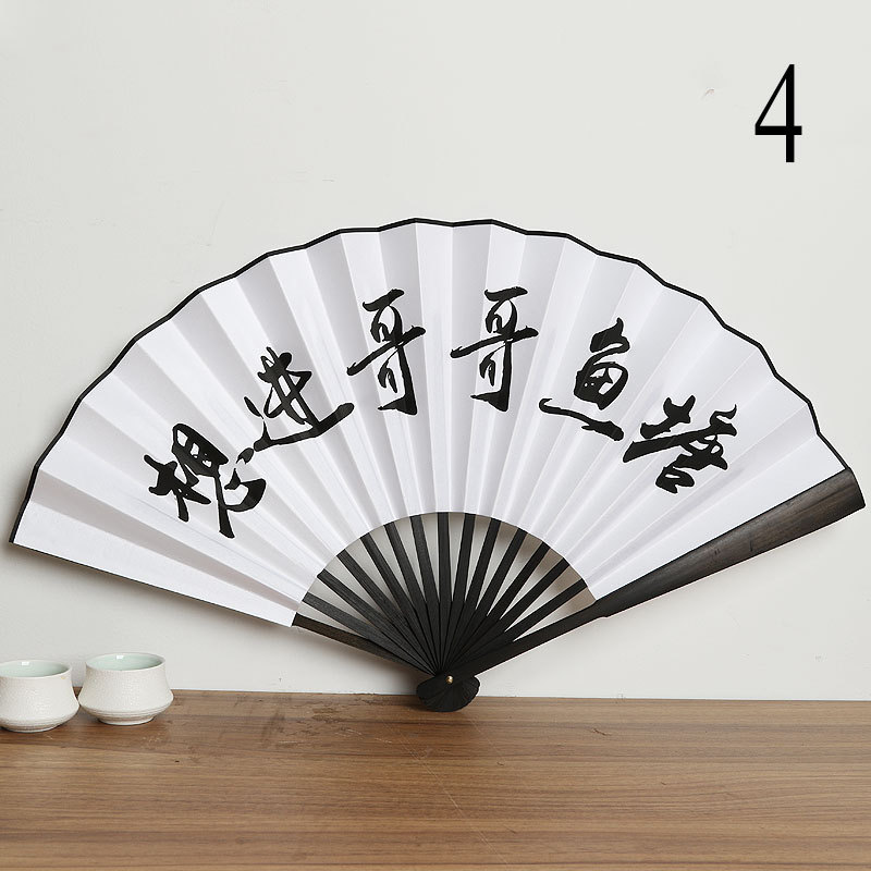 Hanfu tela de seda de estilo chino LOGOTIPO ventilador plegable de mango largo Bar disco saltando ventilador de estilo antiguo al por mayor ventilador de publicidad de fábrica