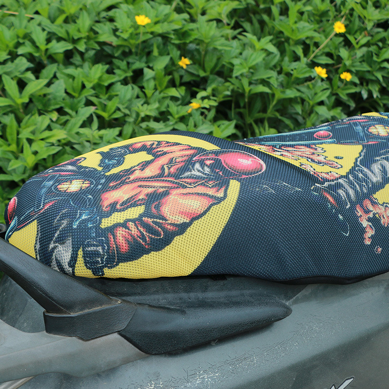 Personalidad creativa 3D de impresión tridimensional cojín del asiento cubierta de la motocicleta cojín de aislamiento térmico coche eléctrico protección solar cojín del asiento red