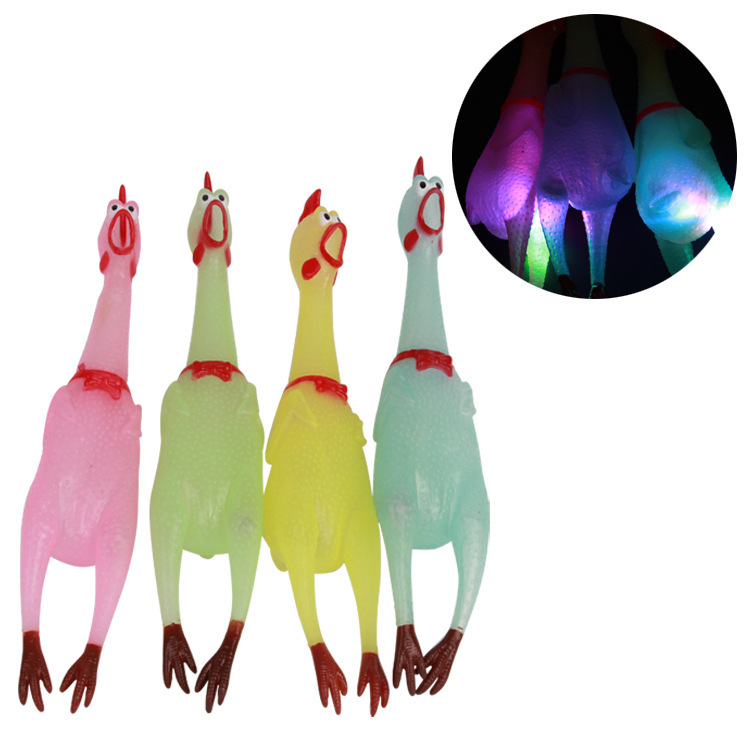 Boutique stalls selling new exotic trick toys large glowing chicken screaming pig trick people vent wholesale