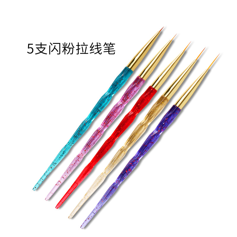 Traje de pluma de dibujo de uñas de Venta caliente transfronteriza 3 piezas pluma de pintura de uñas con pluma de dibujo de diamantes colección de pluma de pintura