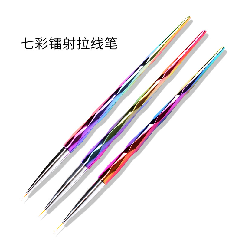 Traje de pluma de dibujo de uñas de Venta caliente transfronteriza 3 piezas pluma de pintura de uñas con pluma de dibujo de diamantes colección de pluma de pintura