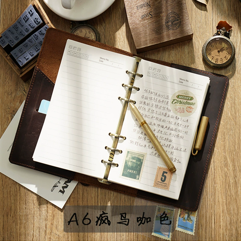Leather laptop for traveling, handheld pocketbook, DIY, tear-off sheet, 6A