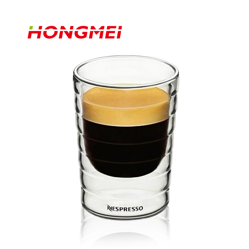Manufacturer Wholesale Large, Medium and Small Double-Layer Insulated Glass Threaded Cup, Hot and Cold-Resistant Coffee and Red Wine Cup in Stock