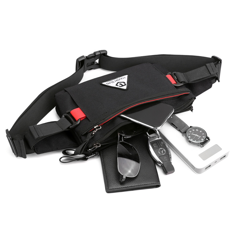 Nuevo bolso de la cintura al aire libre de los hombres todo-fósforo Oxford tela pecho bolsa de mensajero ultra-Delgado ajustado corriendo cintura bolsa monedero