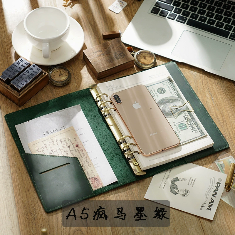 Leather laptop for traveling, handheld pocketbook, DIY, tear-off sheet, 6A